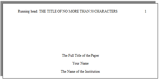 how to do a proper title page