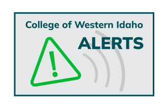 College of Western Idaho ALERTS with ! icon in triangle.