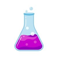 graphic of chemisty becker with purple liquid